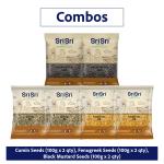 Sri Sri Tattva Cumin Seeds (200g) + Fenugreek Whole (200g) + Black Mustard Seeds (200g) Incomplete