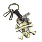 HASTHIP One Piece Keychain With Snap Buckles Alloy Jolly Roger Key Chains For Bikes Antique Steampunk Monkey D. Luffy'S Jolly Roger Pendent Keychain One Piece Merchandise Gift For Boyfriend