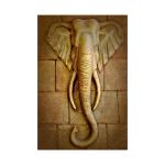 SHASWAT ART The god Ganesha face Embossed Painting Sparkle Coated Self Adhesive Wallpaper Without Frame Digital Reprint 24 inch x 36 inch Painting