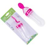baybee Pink Infant Silicone Food Feeder, Anti-Colic & BPA Free Squeeze Feeder Bottle with Spoon