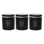 Jaypee Plus Classique 3 set of 3 Tea Sugar & coffee container Black