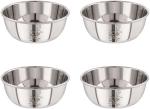 NEELAM Stainless Steel 5 (22G) Laser Etching Prem Vati, 150 ml, 4-piece Stainless Steel Vegetable Bowl (Silver, Pack of 4)