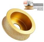KHETOOL Vacuum Brazed Diamond Grinding wheel 75mm Diameter 25mm Height For Granite Marble, Glass, Tiles and Ceramics Concave, Diamond Edge Grinding Wheel for Angle Grinder