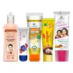 Vetoni Women's Care Kit - Turmeric Cream, Roll-On, Fair 'm' Beautiful, Soft Touch Lip Balm & Lemon Face Wash. Pack of 5