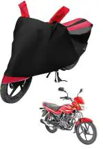Auto Hub Bike Cover for Bajaj Platina 100 , Dustproof UV Protection water resistant Custom Fit Cover-(Black-Red)