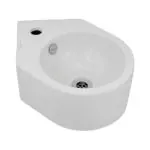JAQUAR JDR (JAQUAR DESIGNER RANGE) Series Wall Mounted WASH BASIN (White) With Faucet Hole | 315x450x175mm, Corner | Ceramic Basin/Sink for Bathroom | NOT Table / Counter Top | JDS-WHT-25841