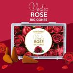 Vedic Vaani Rose Big Cones | 100% Herbal | Natural Essential Oils, Low Smoke | 100% Herbal Gulab Fragrance Pooja Agarbatti