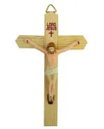 Generic Multicolor Wooden And Polyresin Mix Marble Power Catholic Cristian Cross Of Jesus Christ Statue