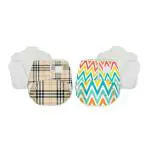 Snugkins Newborn Bliss - Reusable, Waterproof, Washable & Adjustable Cloth Diapers for Newborn babies (2.5-7kg) + Wet-Free Organic Cotton + Booster Pad - Pack of 2