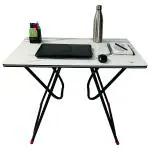 ANJWAR Multi Purpose Folding Table with Iron Legs, Computer Table, Dining Table (White)