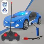 NHR Remote Control Car, 4 Function Remote Control Car, Racing Car, Sports Car, New Model RC Car with LED Light Remote Car for Kids (3+ Years, Blue)