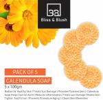 B&B BLISS & BLUSH Calendula Nourishing Bathing Moisturized Soap 100g each (Pack of 5)
