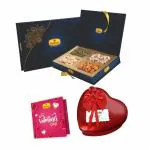 Haldiram's Nagpur Fancy Dry Fruits Gift Box (WW) With Heart shaped gift box and greeting card