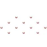 Comet Busters Moon Shaped Red Bindi With Silver Stone (5mm) (BIN1033) Pack of 1