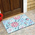 Dakshya Industries 3D Printed Rectangle Non-Slip Colorful Rubber Door Mats WaterProof Bathmat Heavy Duty Anti slip Mat For Entry Areas Home/ Kitchen/Office/ Floor (60x40 CM ) Blue