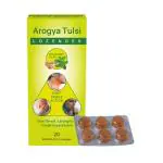 Arogya Tulsi Lozenges (Ginger Mint Flavour) 6 Tab (Pack of 20) | for Cough | Sore Throat | Seasonal Cough | Quick Relief from Itchy Throat - 6 Tab (Pack of 20)
