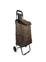 EverBest Foldable Shopping Trolley Bag with Wheels | 38 litres Capacity (Chocolate Brown)