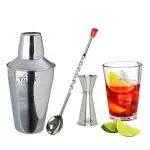 Stainless Steel Wine and Cocktail Bar Set 3 Piece Combination Bar Set