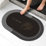 TALLIN Oval Shape Floor Mat, Bath Mat, Doormat, Bathroom Carpet Cushion Mat Water Absorbent Microfiber