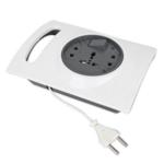 FLANKER Multi Plug Square Shape Extension Cord with 4 Mtr. Long wire 3 Socket (Grey)