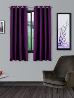Divine Casa Super Satin Blackout Dark Purple Solid Set of 2 Window Curtain (127 X 152 cm) SSBW0022