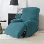 HOKIPO Premium 210gsm, Jacquard 1 Seater Recliner Sofa Cover, Turquoise