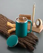 Basik Lunar Stainless Steel Cup with Lid, Set of 2, Teal