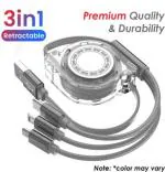 Xuper Human Power Cord 3 A 1.5 m Poly Carbonate DC-Grey (Compatible with Mobile, Laptop, Tablet, Smart watch, Earbuds, Ear phone, Headphones, Wireless charger, Ear phone, Multicolor, One Cable)