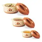 Milton Orchid Insulated Plastic Casserole Gift Set, 3-Pieces,Orange