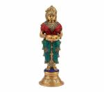 Kartique Entrance Decor Devi Meenakshi Diya - Standard 6.5 x 6.5 x 23 cm