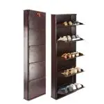 Laxmi KAPAT 5 Door Metal Wall Mounted Shoe Rack Shoe Organiser (Brown - 67 X 20 X 6 Inch)