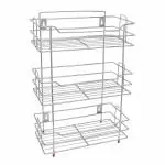Plantex Stainless Steel Multipurpose 3 Tier Bathroom Shelf Rack or Cutlery Storage Rack for Kitchen