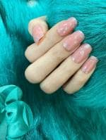 Secret Lives Acrylic Press on Artificial Designer Nails Extension Pinkish Rust Silver Glitter Fake Nails 24 pcs Set with Glue Sheet