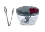 First Front Stainless Steel Momo Tong with Plastic Handy Chopper and Slicer for Fruits,Vegetables, Nuts, Herbs,Onions and Salad - Dori Chopper and Multicolour, Pack of 2