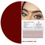 PERPAA Kumkum Dark Maroon Round Bindi Book for Ladies Forehead (Stick On) (Size 7.5, Diameter 3mm)