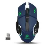 RPM Euro Games Wireless Gaming Mouse | Rechargeable 500 mAh Battery | DPI Upto 3200 | 6 Color RGB Lights | Rubber Coated Mice, Navy Blue Black