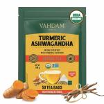 VAHDAM Organic Turmeric + Ashwagandha Herbal Tea | 50 Tea Bags of Immunity Tea | Certified USDA Organic | Pure Detox Tea |Green tea for weight loss