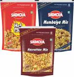 SATMOLA NAMKEEN COMBO : HOT SPICY MIXTURE 400g + MUMBAIYA MIX 425g + NAVRATTAN MIX 450g