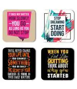 Whats Your Kick Positive Thinking When You Feel Like Quitting Think About Why You Started Quotes Printed Set of 4 Coaster With Metal Stand
