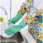 Whinsy Reusable Pvc Made Inner Cotton Fleece Lined Winter Use Warm Kitchen Cleaning Gloves 1 Piece