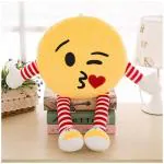 Hug N Feel Soft Toys Yellow Polyester Emoji Plush Pillow Toy