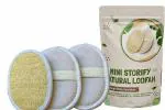 Mini Storify Truly Organic Natural Oval Loufah or Loofah Pad Sponge Body Scrubber for Bathing Men and Women Pack of 3