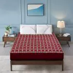 Dream Care Maroon Printed Mattress Protector |Luxury Fit Terry Cloth Fitted Mattress Protector | Waterproof Ultra Soft Bed Protector Cover | Hypoallergenic Bed Cover Single Bed 36x75 inch Maroon Printed