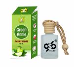 GSB Green Apple Hanging Car Air Freshener | Long Lasting Car Perfume | Natural And Real Fragrance In Glass Bottle With Wooden Diffuser Lid | 10 Ml