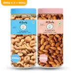 41 foods Dry fruits combo pack of 2 Almonds Cashews | kaju badam ( 250GM x 2 ) 500 GM
