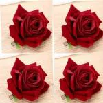 Asfly ARTIFICIAL RED ROSE HAIR CLIPS FOR HAIR | COLOR-RED | PIECE OF 4