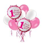 Grand Shop Pink Foil Pieces Girls St Birthday Foil Balloon, Pieces Latex Balloon.