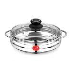Mr. Cheff Kerala Uruli With Glass Lid Pot 26 cm diameter 3.5 L capacity (Stainless Steel)