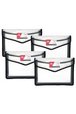 Tulman Transparent A4 Size Document Folder with Snap Button Closure (Pack of 4)