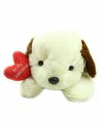 Tickles Faux Fur Be My Valentine Cute Dog Heart Washable Stuffed Toy 20 cm 2M and Above
